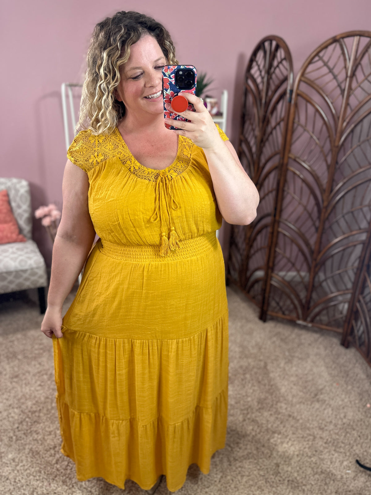 Dress to Impress Tiered Maxi Dress - Mustard