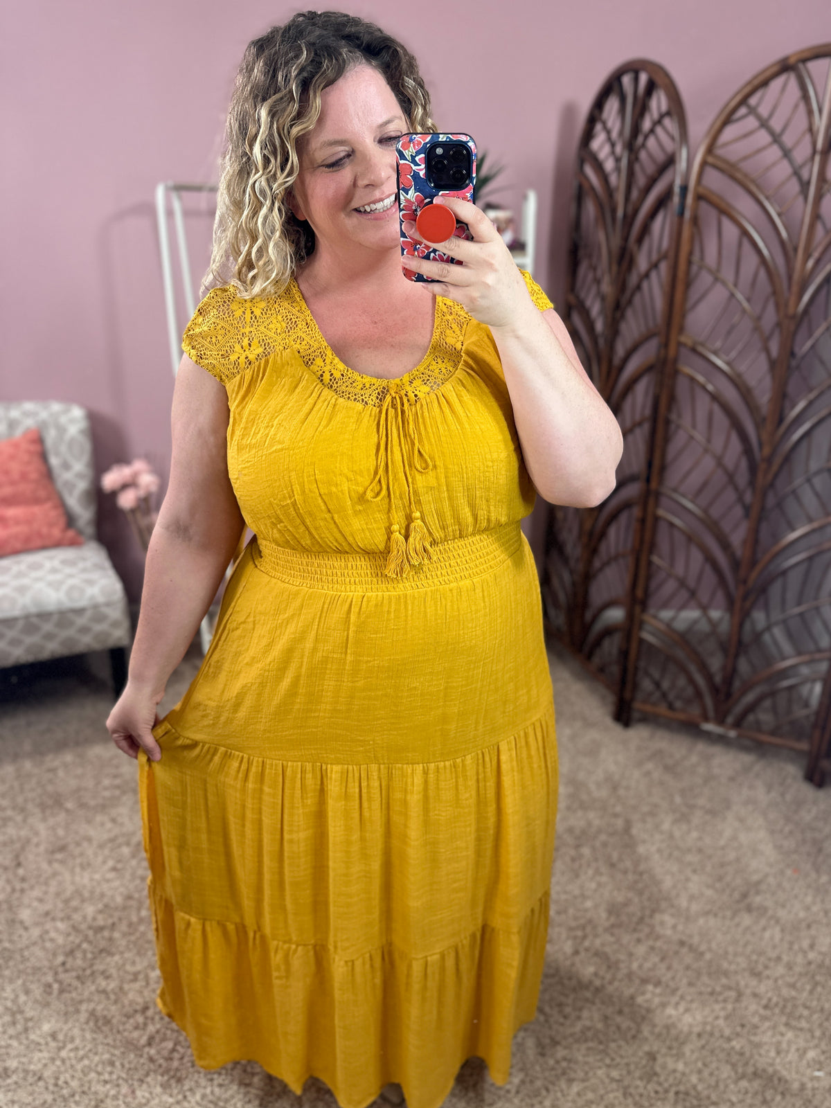 Dress to Impress Tiered Maxi Dress - Mustard