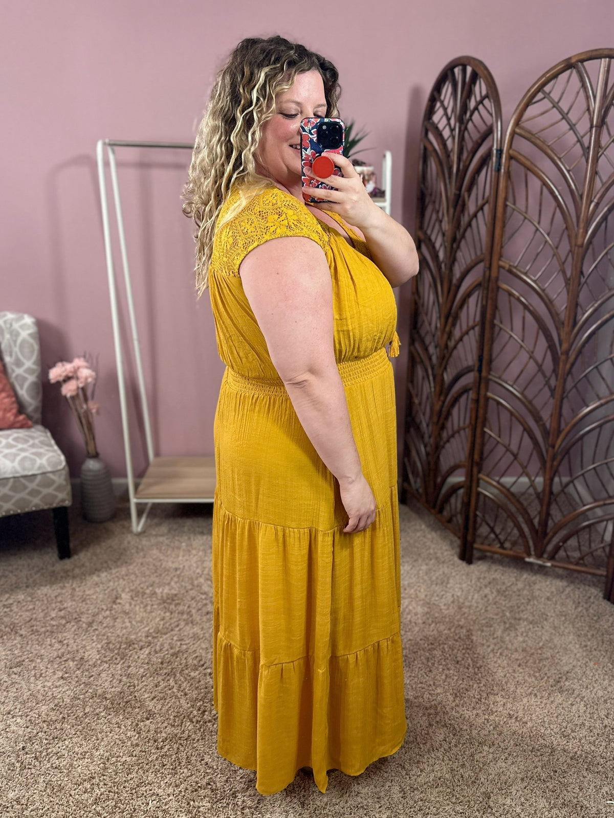 Dress to Impress Tiered Maxi Dress - Mustard