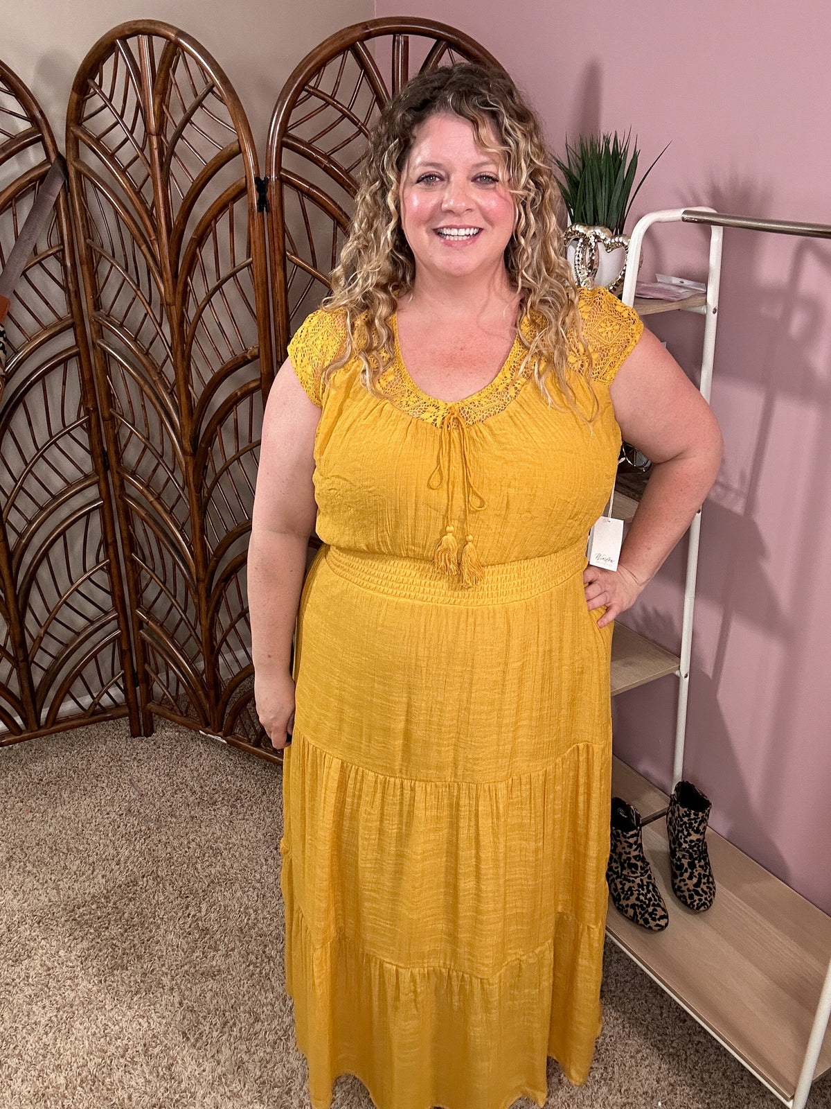 Dress to Impress Tiered Maxi Dress - Mustard