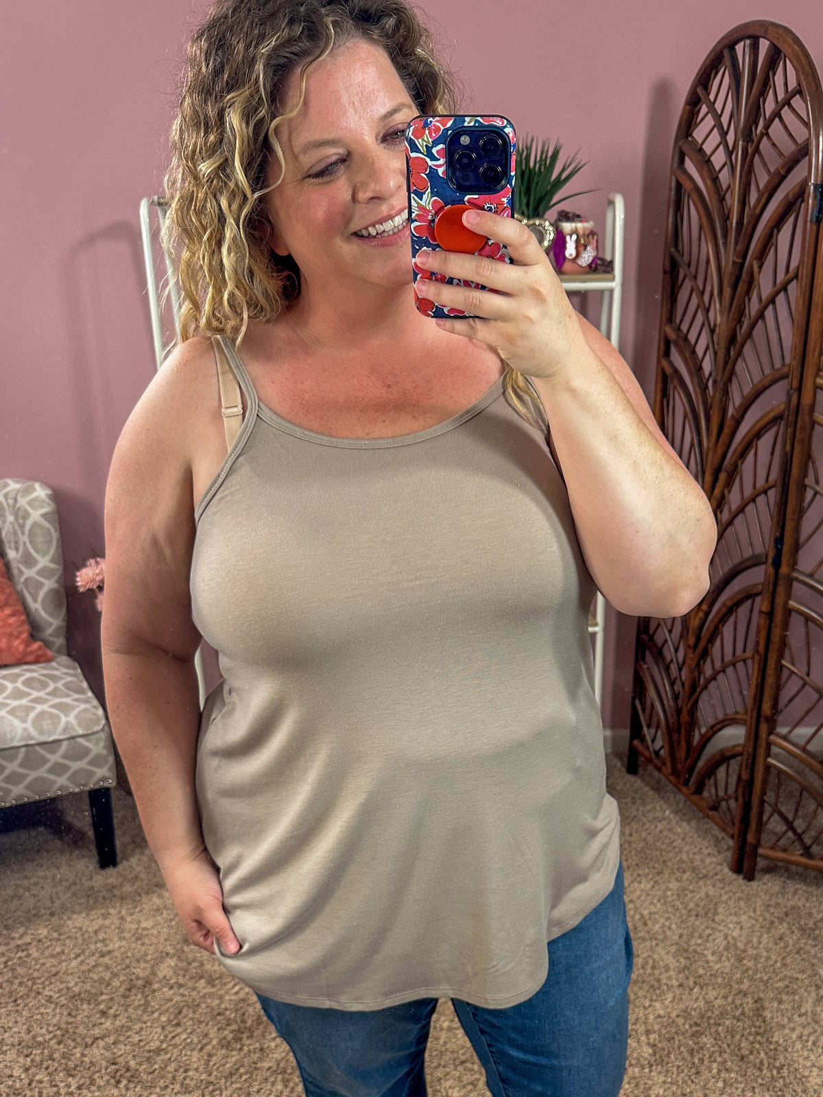 Worth the Wait Reversible Cami Tank - Light Mocha