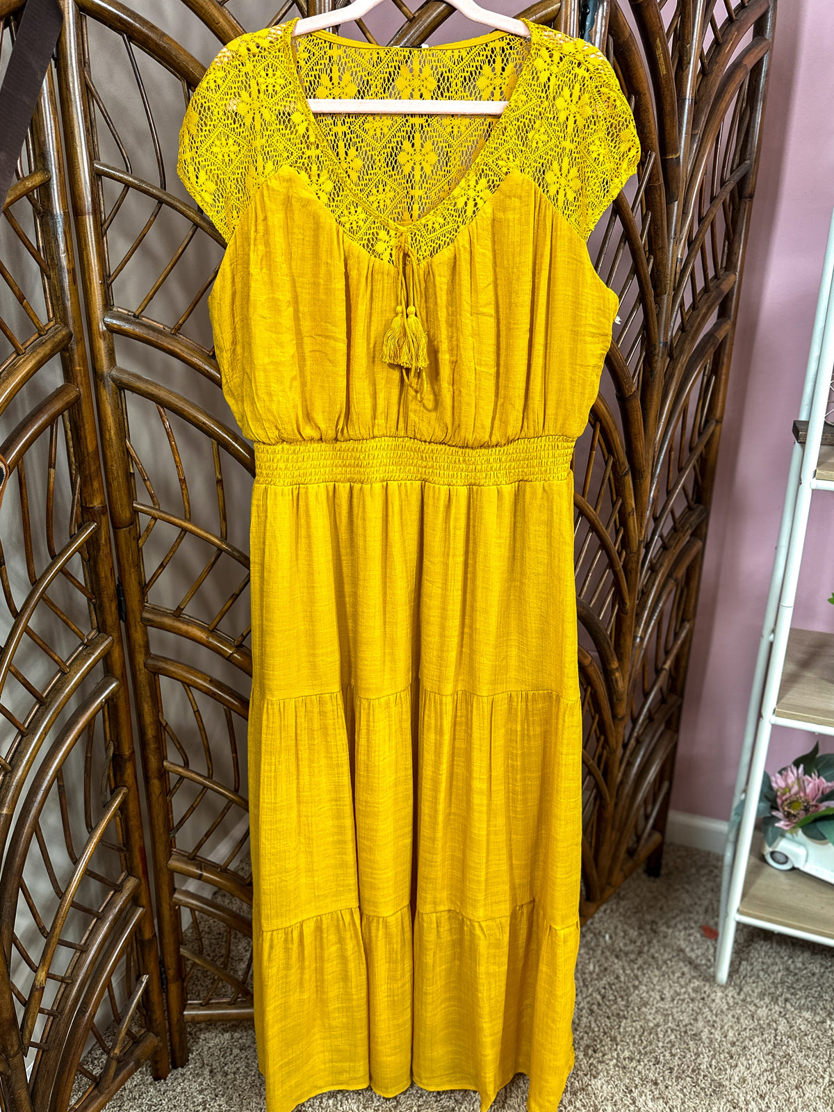 Dress to Impress Tiered Maxi Dress - Mustard