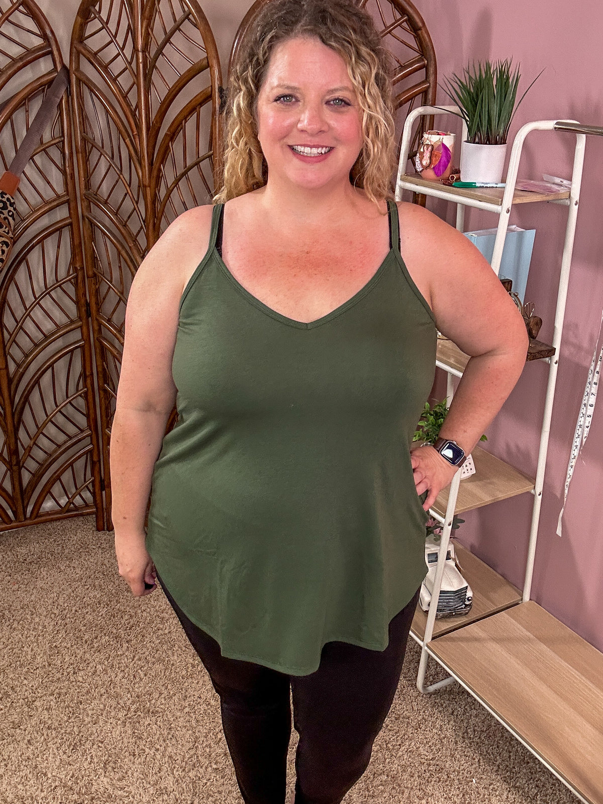 Worth the Wait Reversible Cami Tank - Olive