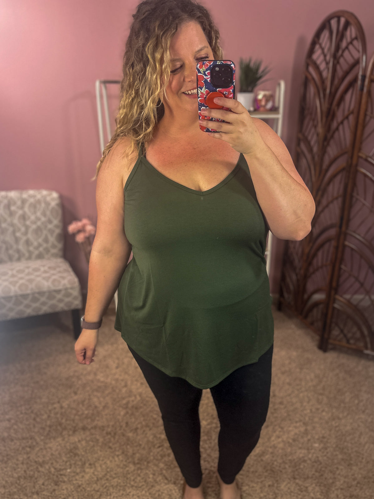 Worth the Wait Reversible Cami Tank - Olive