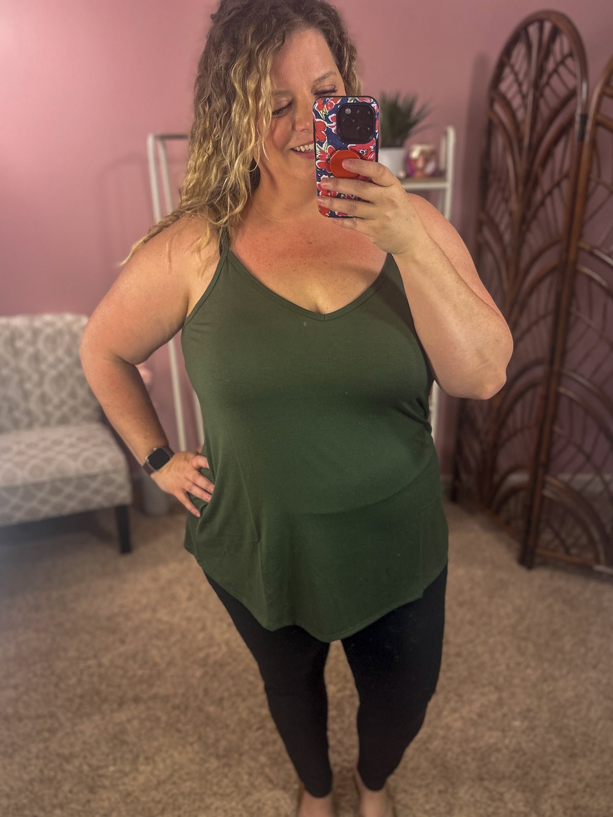 Worth the Wait Reversible Cami Tank - Olive