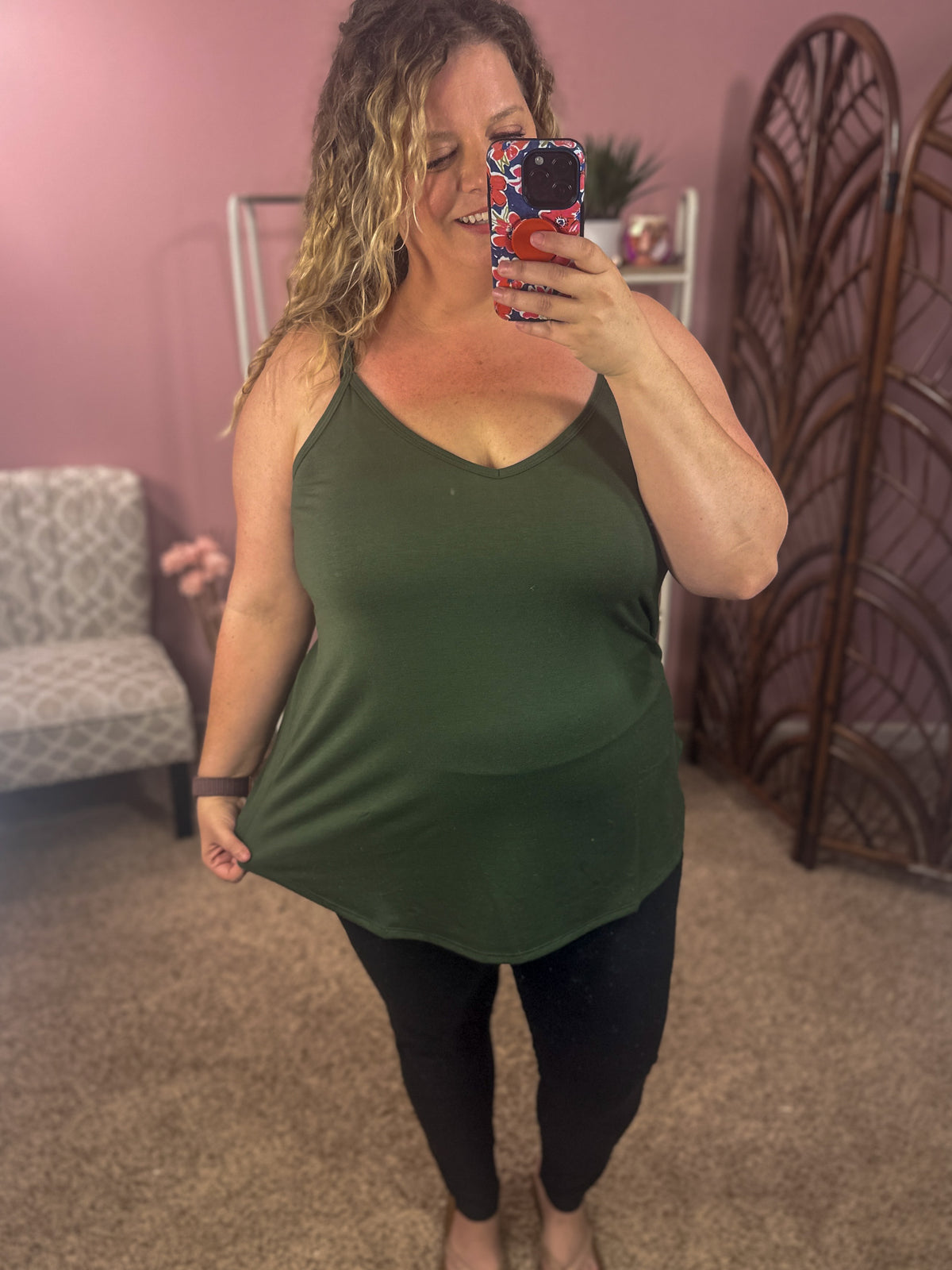 Worth the Wait Reversible Cami Tank - Olive