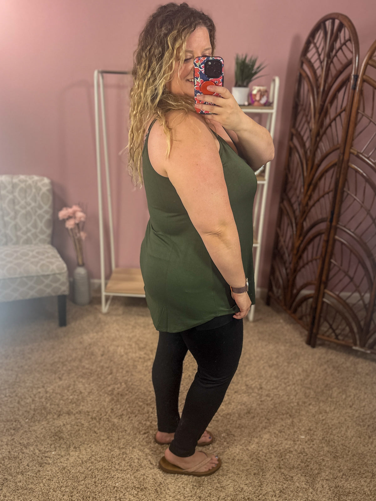 Worth the Wait Reversible Cami Tank - Olive