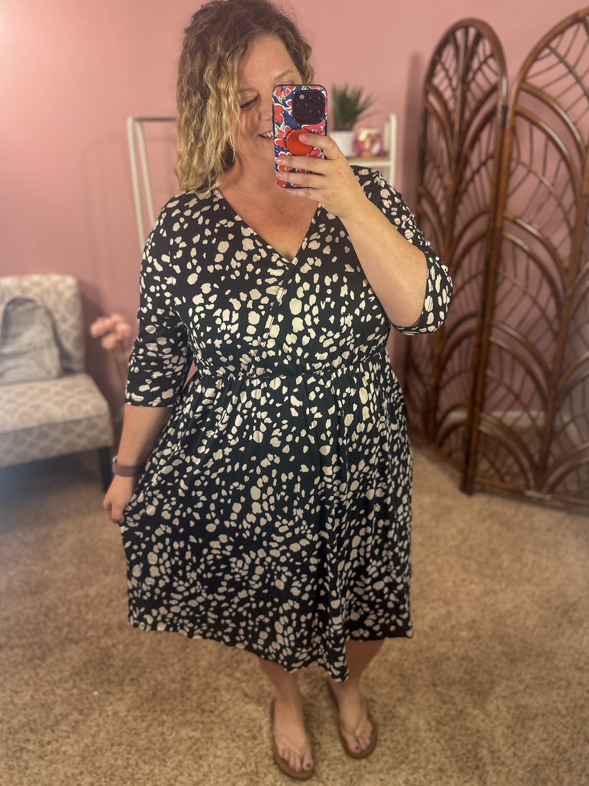 Endless Opportunities Faux Wrap Dress - Seeing Spots