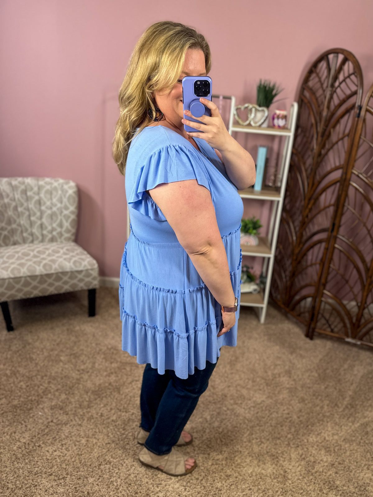 Simply the Best Tiered Top - Spring Blue