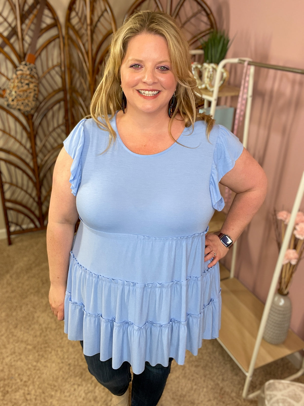 Simply the Best Tiered Top - Spring Blue