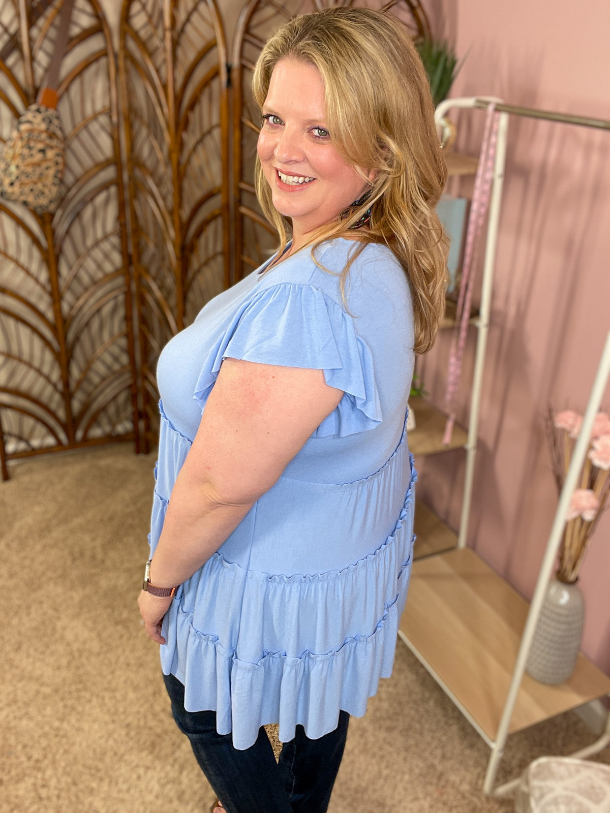 Simply the Best Tiered Top - Spring Blue