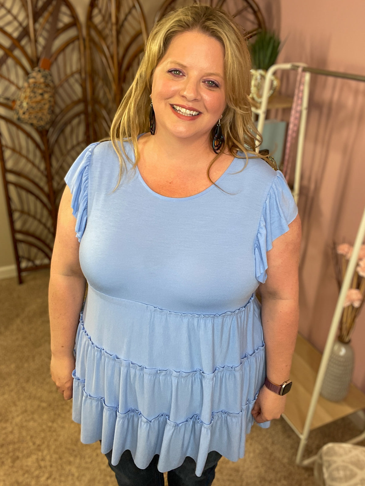 Simply the Best Tiered Top - Spring Blue