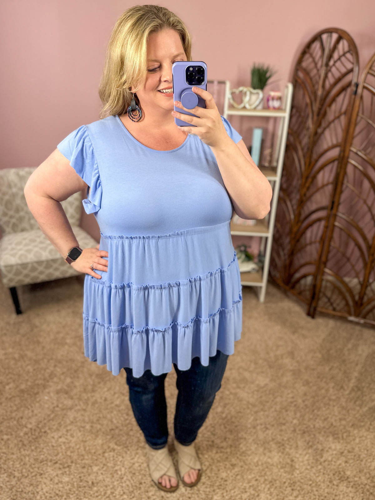 Simply the Best Tiered Top - Spring Blue