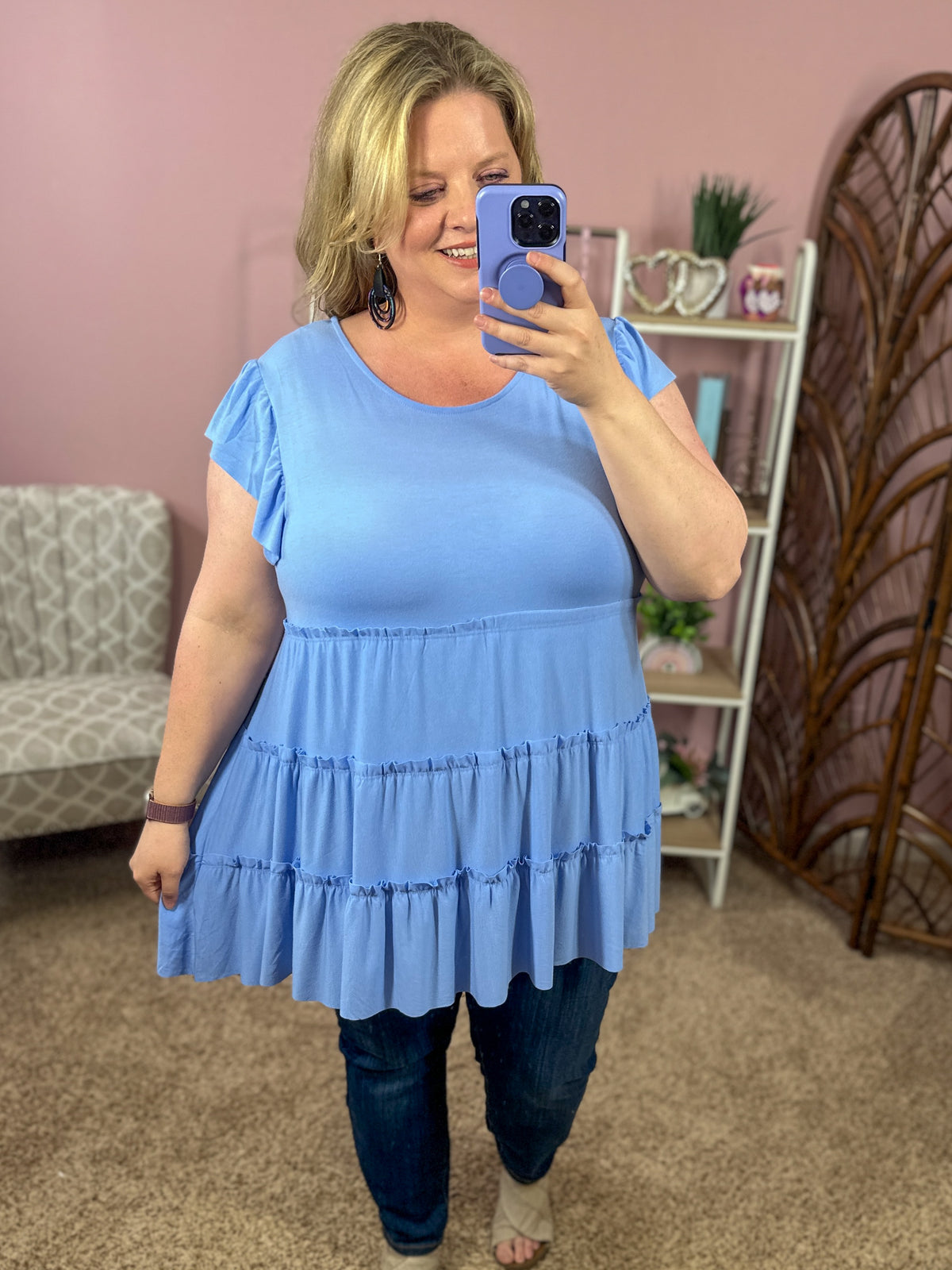 Simply the Best Tiered Top - Spring Blue